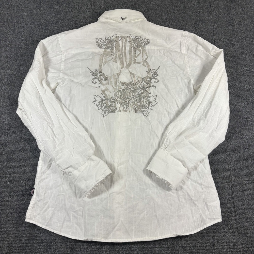 FENDER Custom Shop By Rock And Roll Religion Button Up Men's S Embroidered READ